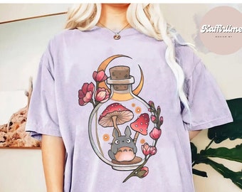 Totoro Mushroom T-Shirt, My Neighbor Totoro T-Shirt, Studio Ghibli T-Shirt, Ghibli Shirt, Hayao Miyazaki, Studio Ghibli Gift,Cartoon T-Shirt