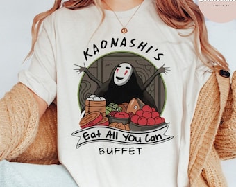 No Face Eat All You Can Spirited Away Studio Ghibli Shirt, Studio Ghibli Gift, No Face, Spirited away T-Shirt, Sen Chihiro, Haku, Yubaba