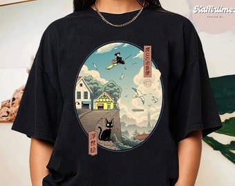 Kiki's Delivery Service Ukiyo-e T-Shirt, Studio Ghibli Shirt