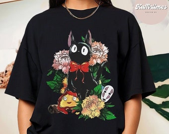 Jiji Shirt, Kikis Delivery Service T-Shirt, Studio Ghibli T-Shirt, Ghibli Shirt, Hayao Miyazaki, Studio Ghibli Gift