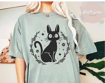 Jiji T-Shirt, Kikis Delivery Service T-Shirt, Kikis Shirt, Studio Ghibli T-Shirt, Ghibli Shirt, Hayao Miyazaki, Studio Ghibli Gift