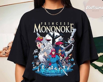 Koszulka Vintage Princess Mononoke, Koszulka Mononoke Hime, Koszulka Ghibli, Hayao Miyazaki, Prezent Studio Ghibli, Koszulka Mononoke, Koszulka Ghibli Anime
