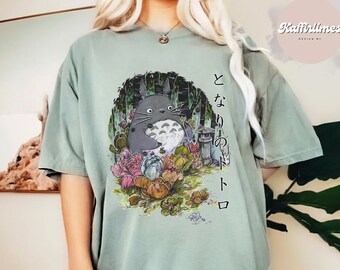 Totoro T-Shirt, Cute Totoro T-Shirt, Studio Ghibli T-Shirt, Ghibli Shirt, Hayao Miyazaki, Studio Ghibli Gift, Cartoon T-Shirt