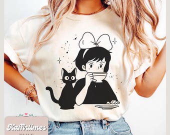 Kiki's Delivery Service Shirt: Jiji Cat, Studio Ghibli Y2K Tee