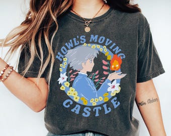 T-shirt Howl's Moving Castle, T-shirt Howl and Sophie, Ghibli-shirt, Hayao Miyazaki, Studio Ghibli-cadeau, anime Howls Moving Castle-shirt