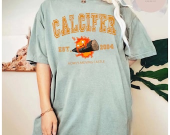 Camiseta de Calcifer (2004), El castillo ambulante, Howl y Sophie, Ghibli, Hayao Miyazaki, Studio Ghibli