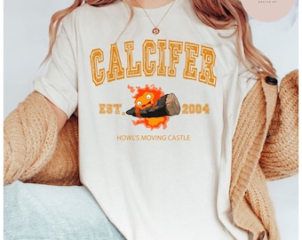 Calcifer Est 2004 T-Shirt, Howl's Moving Castle, Howl and Sophie T-Shirt, Ghibli Shirt, Hayao Miyazaki, Studio Ghibli Gift