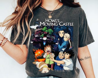T-shirt Howl's Moving Castle, T-shirt Howl and Sophie, Ghibli-shirt, Hayao Miyazaki, Studio Ghibli-cadeau, anime Howls Moving Castle-shirt