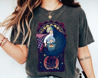Howl's Moving Castle T-Shirt, Howl and Sophie T-Shirt, Ghibli Shirt, Hayao Miyazaki, Studio Ghibli Gift, Anime Howls Moving Castle Shirt