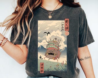 T-shirt Howl's Moving Castle, T-shirt Howl and Sophie, Ghibli-shirt, Hayao Miyazaki, Studio Ghibli-cadeau, anime Howls Moving Castle-shirt