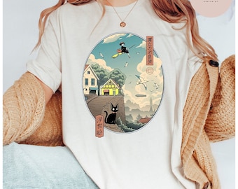 Kiki's Delivery Service Ukiyo-e T-Shirt, Studio Ghibli Shirt