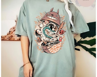 Totoro T-Shirt, Cute Totoro T-Shirt, Studio Ghibli T-Shirt, Ghibli Shirt, Hayao Miyazaki, Studio Ghibli Gift, Cartoon T-Shirt