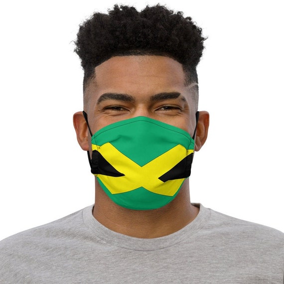 Reusable Jamaican Flag Face Mask Masks Premium Jamaica Flag Etsy
