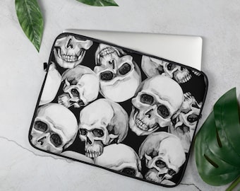 Cheerful Sugar Skull and Roses Laptop Case 14 Inch Carrying Case with Strap Cheerful Sugar Skull and Roses Laptop Case 14 Inch Carrying Case with Strap