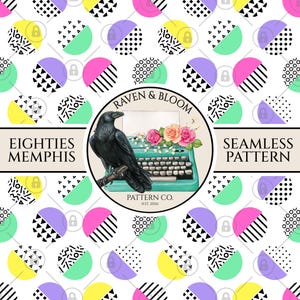Eighties Memphis Seamless Pattern, Memphis Pattern, 80's Party Design, 80's Throwback, Neon Retro Pattern, Abstract Eighties Surface Pattern