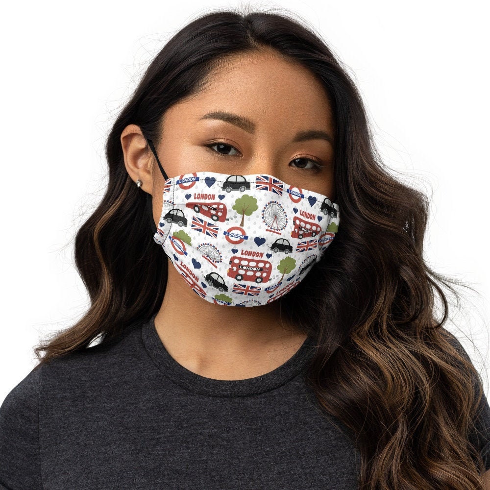 Reusable London Face Mask Masks Premium London Themed Face Etsy