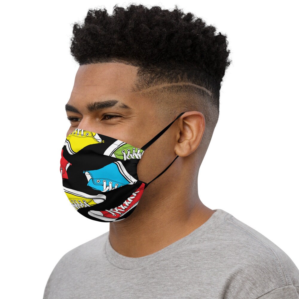 Reusable High Top Boots Face Mask Masks Premium Canvas Shoes Etsy