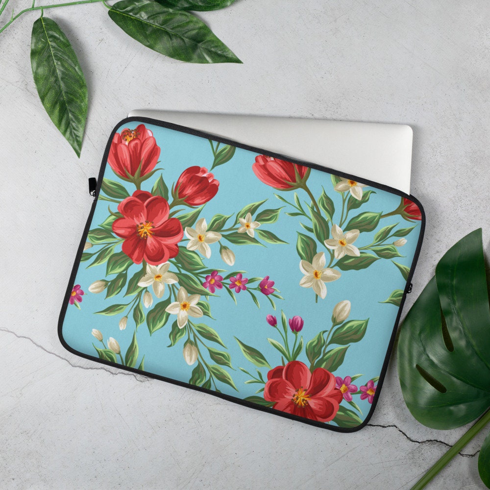 Beautiful Flowers Laptop Sleeve Floral Laptop Bag Flowers Etsy
