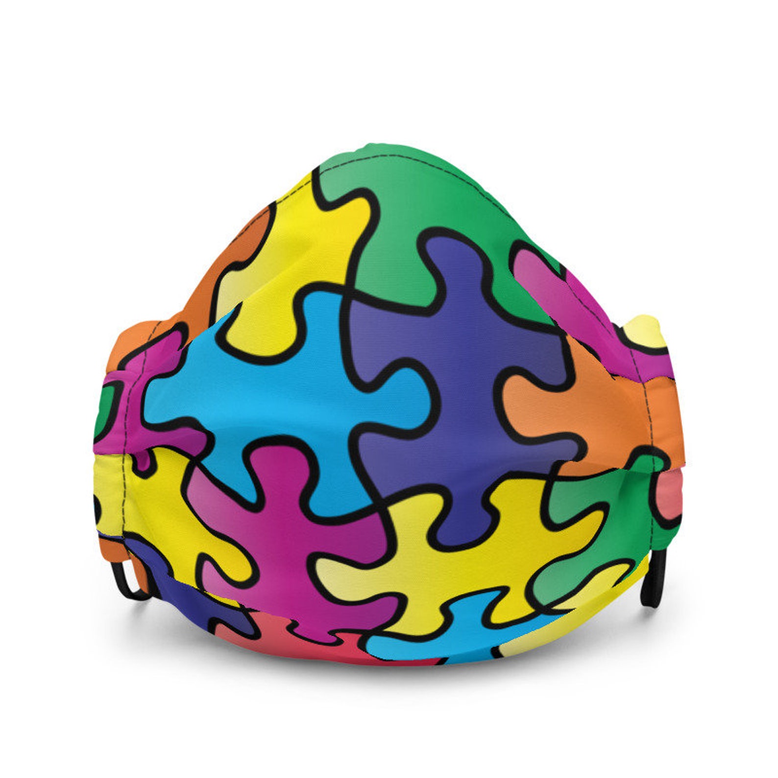 Jigsaw Premium Face Mask Puzzles Face Mask Jigsaw Fun Etsy