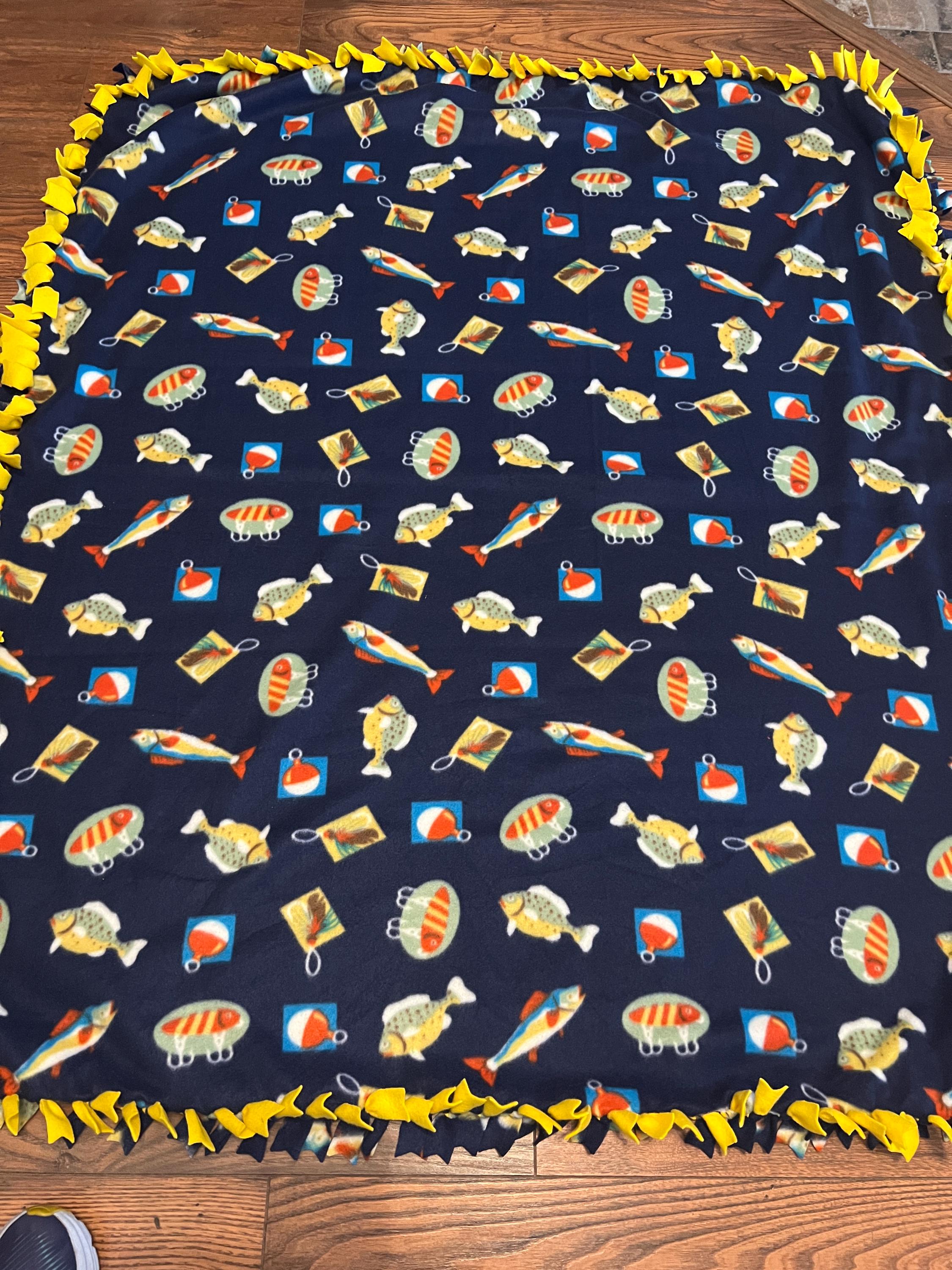 Discover Two-Piece Hand-Tied Fisherman Fleece Blanket