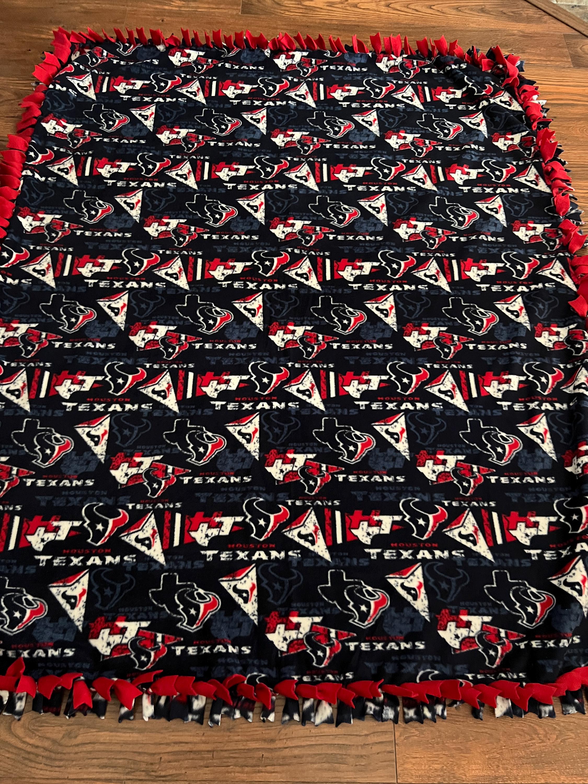 Discover Houston Texans Two-Piece Hand-Tied Woven Blanket