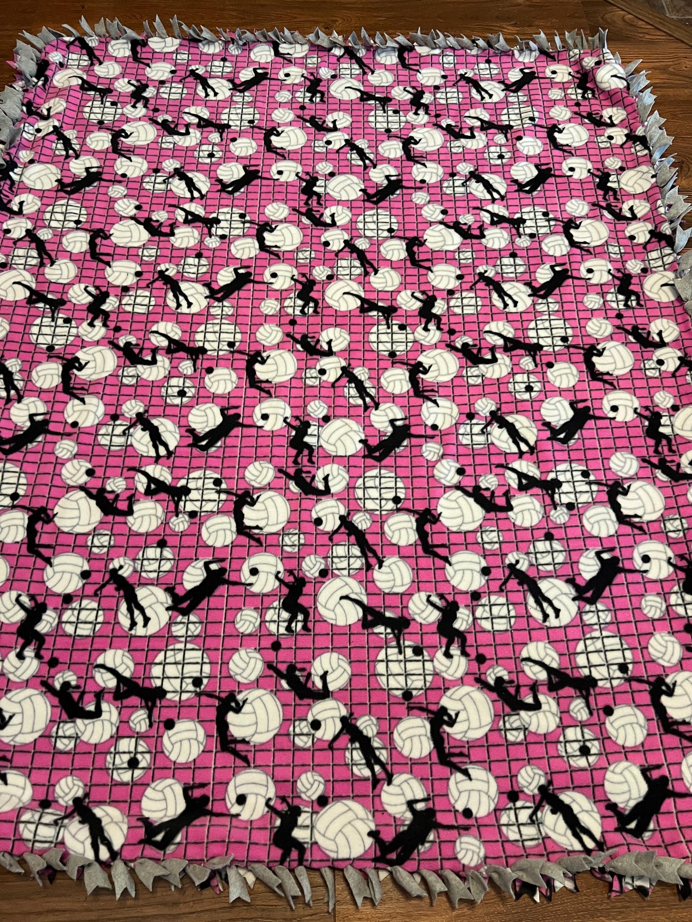 Discover Girls Volleyball Woven Fleece Blanket, Two-Piece Hand-Tied