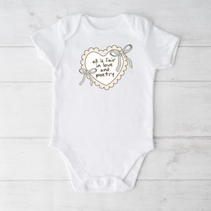 Music baby bodysuit, band baby bodysuit, all is fair in love baby, all is fair in love babybodysuit, poets baby, poets baby bodysuit
