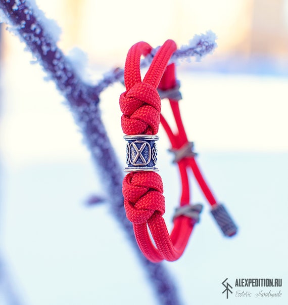 Norn S Thread Paracord Bracelet With Rune And Original Multi Size Clasp - 