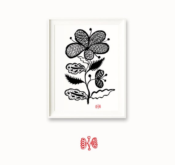 Printable Flowers Art Downloadable Floral Illustration Etsy