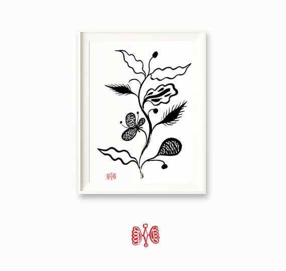Minimalist Modern Flower Art Instant Download Wabi Sabi Etsy
