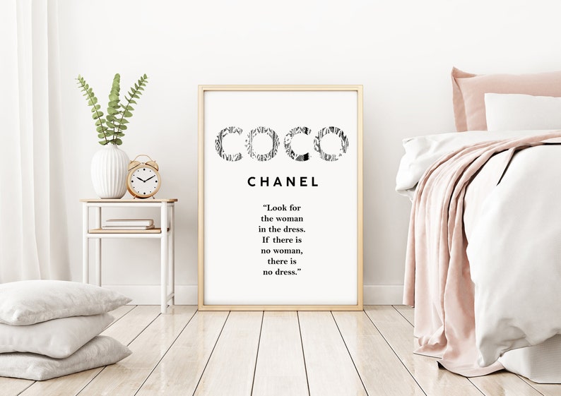 Coco Chanel Quotes. Little Black Dress. Above bed Art. Fashion Etsy