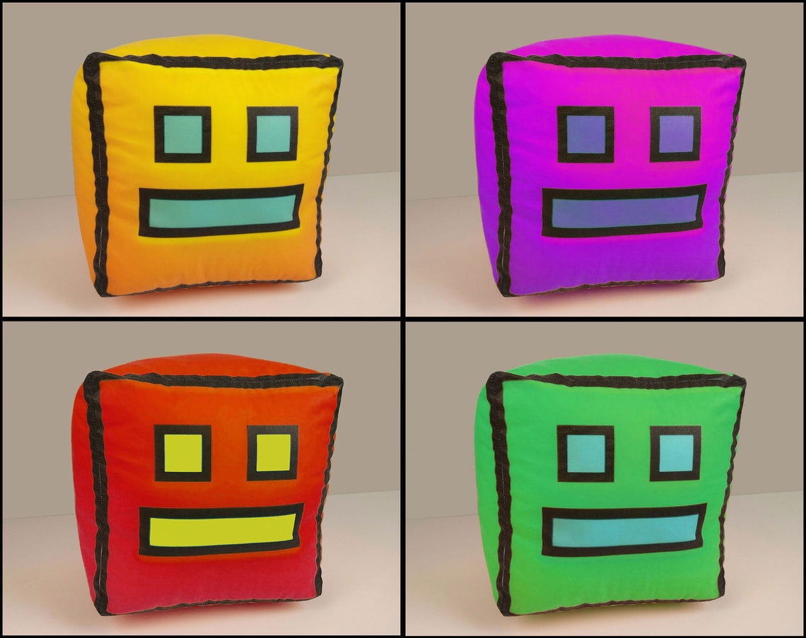 Geometry Dash Icon Plush Toy. Small 4 Version | Etsy Canada