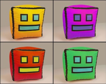 Geometry Dash Icon Plush Toy. Small, 4" Version