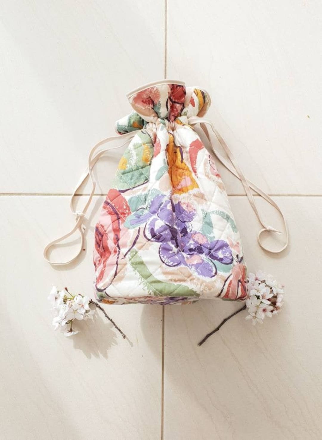 GAINSBOROUGH MAKEUP POUCH Vintage Drawstring Bag Padded Toletries Bag