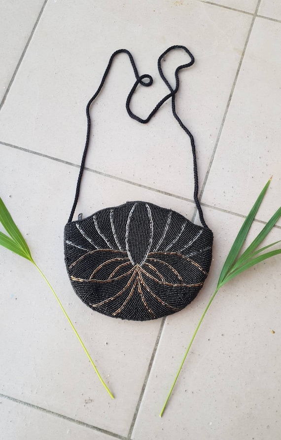VINTAGE BEADED CROSSBODY • Evening bag• Beaded she