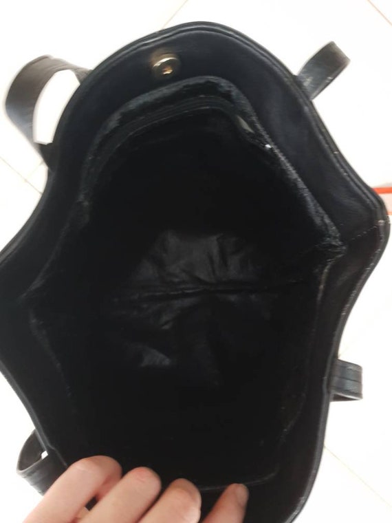 Kleine Leder-Tote Bag in Schwarz
