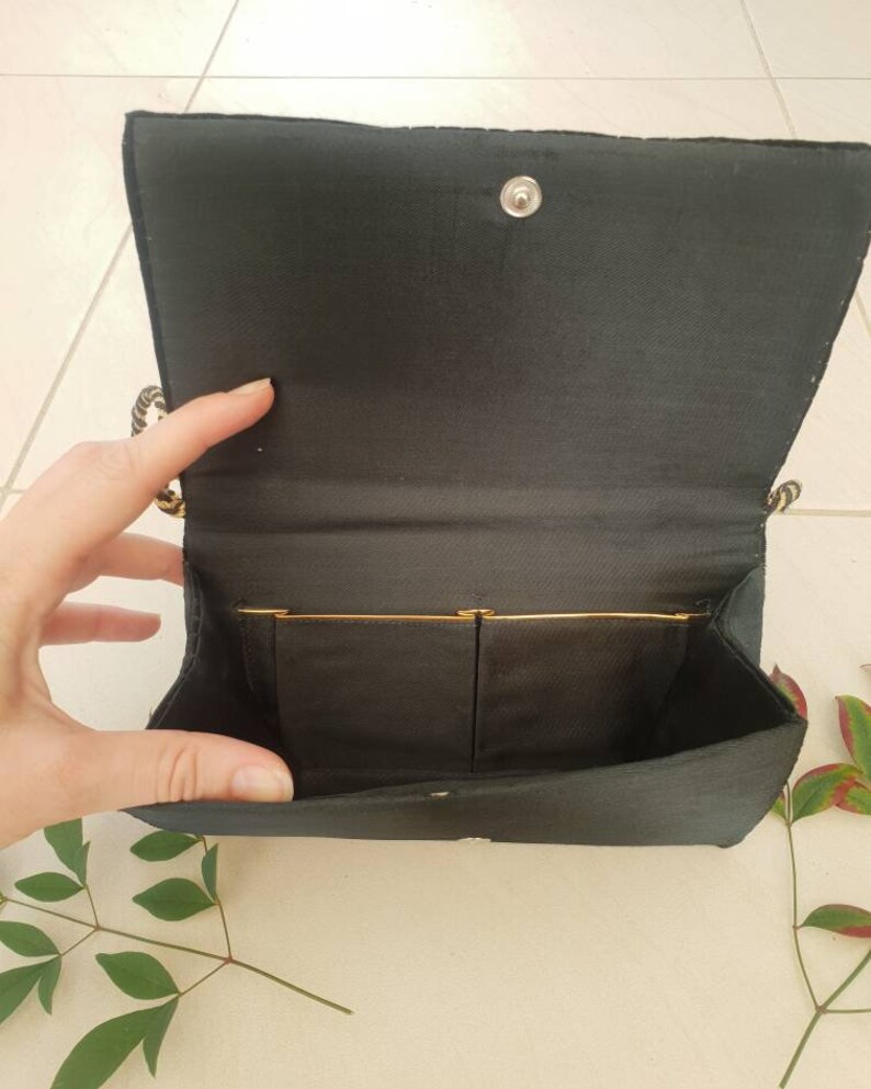 VINTAGE ZARDOZI CLUTCH \u2022 Evening bag \u2022 Beaded purse \u2022 1930s Indian Vintage \u2022 Semi Prescious Stones \u2022 Embellished crossbody \u2022 Black Velvet