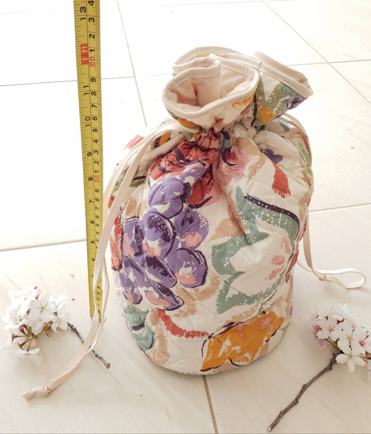 GAINSBOROUGH MAKEUP POUCH Vintage Drawstring Bag Padded Toletries Bag