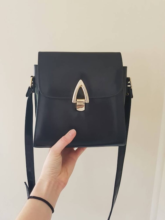 Vintage Goldcrest Bag • Navy Blue Vegan leather ha