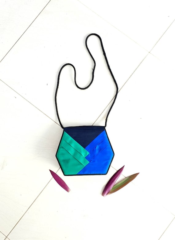 JIM THOMPSON VINTAGE cROSSBODY • Green & Blue Silk