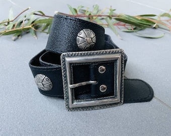 Vintage Leatherock Rhinestone Western Belt, Size M34 - Etsy display picture 3