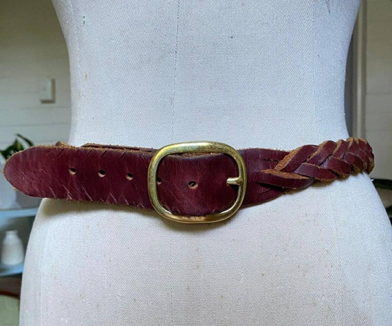 VINTAGE HIGHWAISTED BELT • Brown Leather Belt • S… - image 4