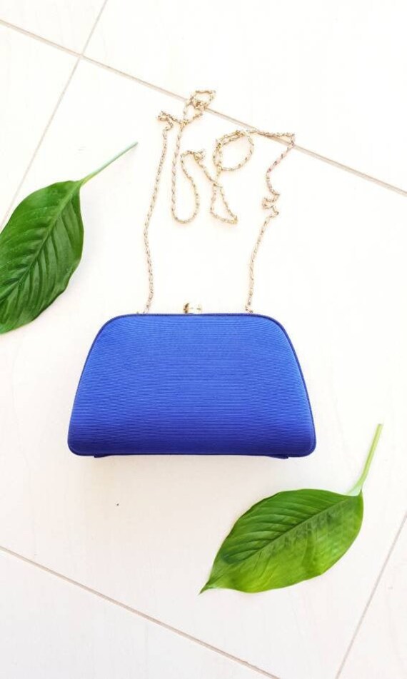 BLUE VINTAGE CROSSBODY • Blue Silk Bag • Crossbody