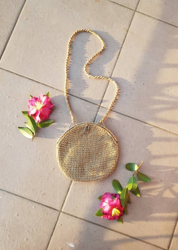 VINTAGE GOLD MESH bAG • Vintage Woven Bag • Eveni