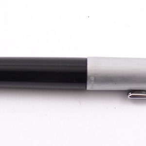 Vintage Pelikan 21 Silvexa Fountain Pen 585 Gold Spring 14C Black/Silver 80s