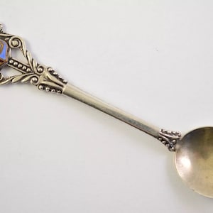 Souvenir Spoon Silver town Teruel Spain 10.1g  Souvenir Spoon, Silver Souvenir Spoon. Enamel Handle