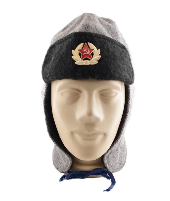 ヴィンテージ ソビエト ウシャンカ帽 | ロシア軍ウール冬帽子 | ソ連兵