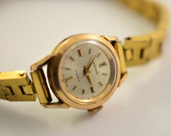 Vintage Women's FESTINA GOLD PLATED mechanical Wrist Watch Swiss made 17J