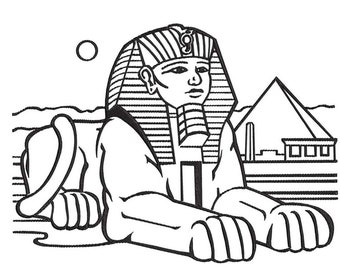Egyptian Sphinx-  Embroidery Design - 3x4, 5x6, 6x8, 8x10, and 9x12