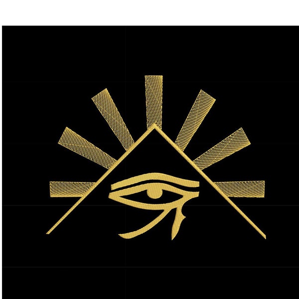 Glowing Eye of Ra - Embroidery Design - 3x4, 5x6, 6x8, 8x10, 9x12, and 11x14